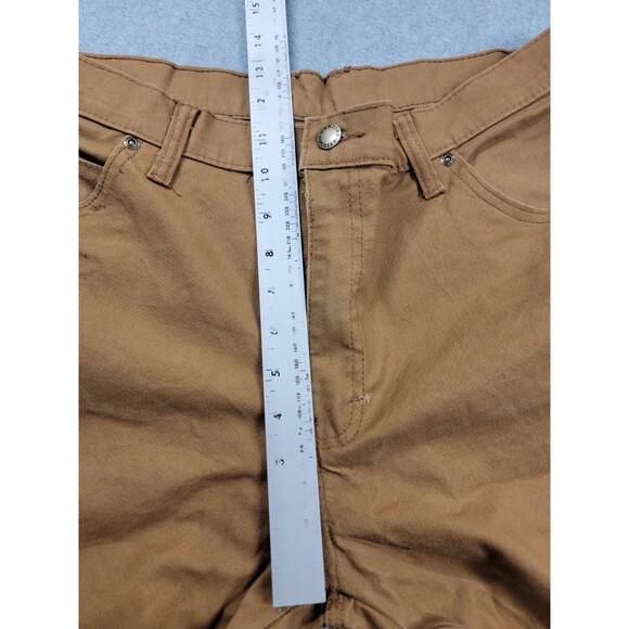 Dickies Carpenter Pants Mens 34x34 (36x33) Brown Canvas Stretch Work Distressed - Picture 9 of 16